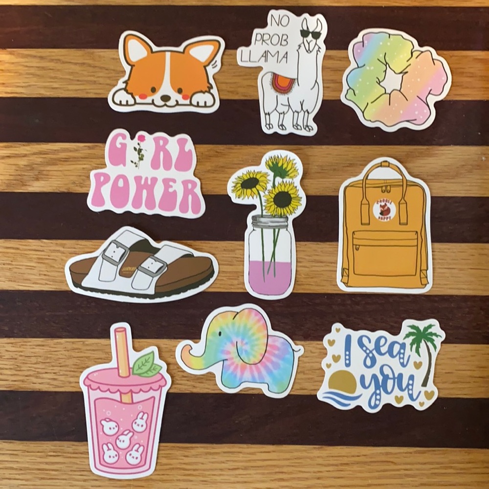 10 New Water Bottle Waterproof Stickers - so cute and waterproof too!